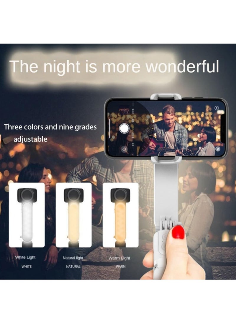 EVEREEN L09 Handheld Gimbal Stabilizer with Bluetooth Selfie Stick and Beauty Ring Light for Vloggers(White)  - Image 3