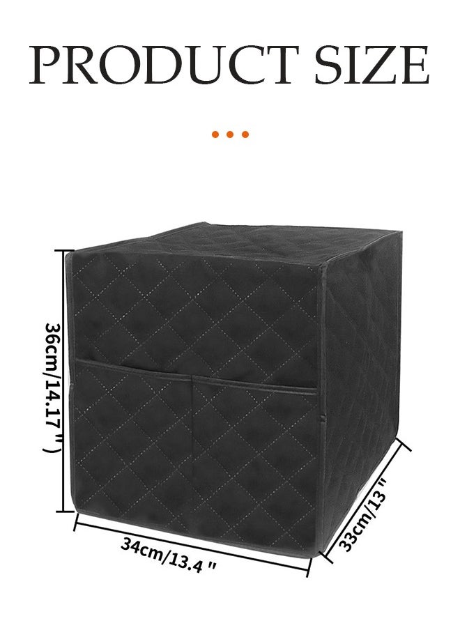 DUNISO Coffee machine dust cover, household dust cover, waterproof coffee machine cover, with storage bag, suitable for small kitchen appliances, 34 * 33 * 36cm, black  - Image 2