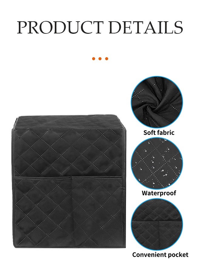 DUNISO Coffee machine dust cover, household dust cover, waterproof coffee machine cover, with storage bag, suitable for small kitchen appliances, 34 * 33 * 36cm, black  - Image 4