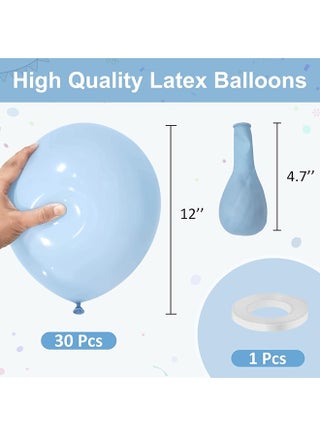 Goldedge Party Balloons 100 Pack, 12 Inch Latex Balloons Helium or Air filled Balloon for Boys & Girls Unisex Birthday Wedding Baby Shower Gender Reveal Graduation Home & Event Decorations Blue Color - view 2