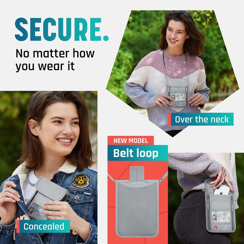 Alpha Keeper Travel Neck Wallet with RFID Blocking passport holderl for Men/Women - Super slim Travel Pouch to Protect Your Important Papers and Cash, Soft Innovative  - Image 2
