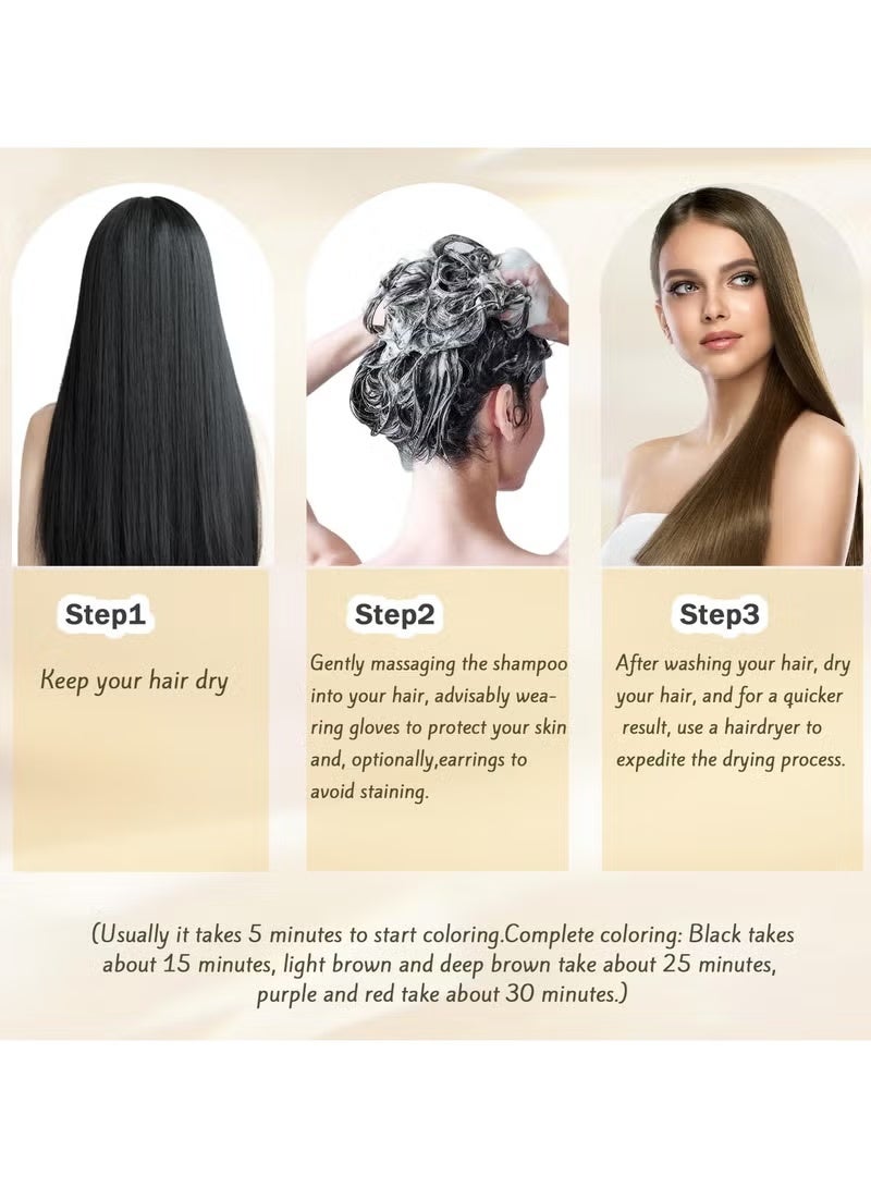 Nova Dye Shampoo,Nova Hair Instant Dye Shampoo,Nova Hair Dye Shampoo 3 in 1, for Men & Women (Black) - Image 3
