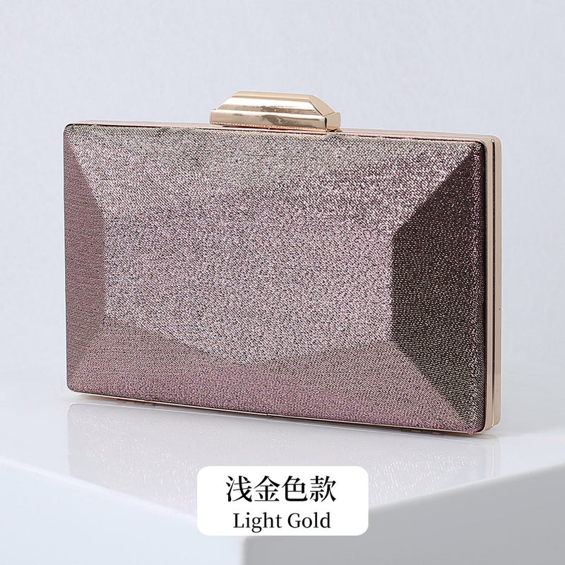 New Three-Dimensional Geometric Evening Bag All-Match Gradient Satin Dress Banquet Bag Simple Hand Bag For Women - Image 1