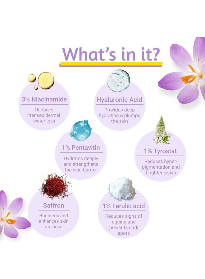 Saffr'n Luminous Hydration Moisturizer with 5% Saffron & 3% Niacinamide to Improve Skin Elasticity | Barrier Repair Cream | Moisturizer For Face | Long Lasting Hydration | With Shea Butter, Ceramides & Hyaluronic Acid | For All Skin Type | 30ml - Image 5