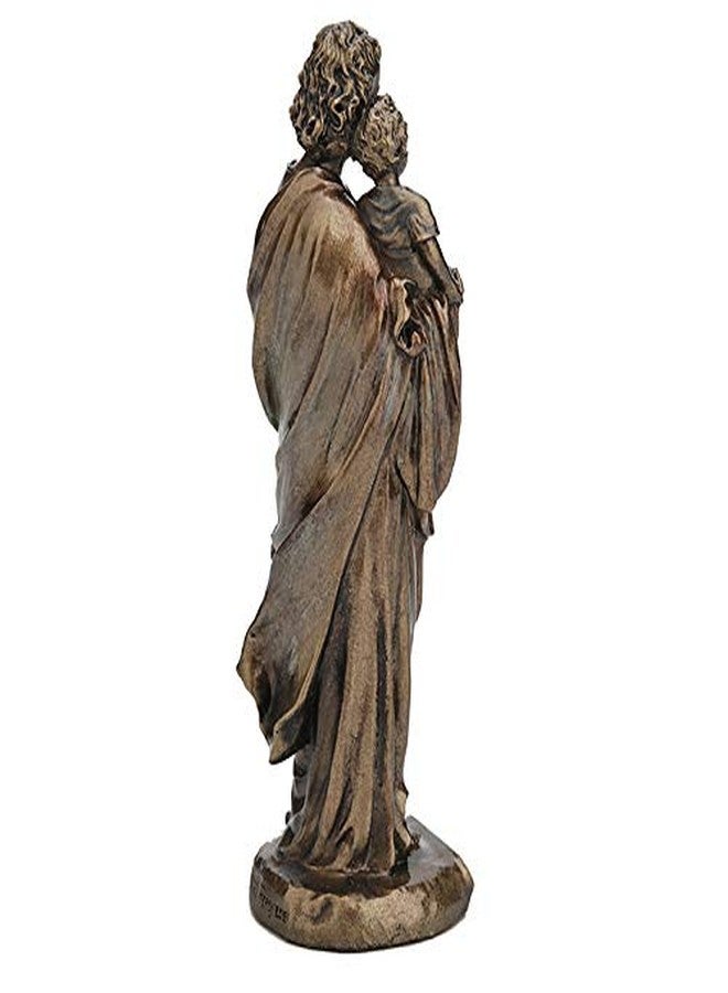 Veronese Design 3 3/8 Inch Saint Joseph Cast Resin Hand Painted Antique Bronze Finish Statue Home Decor - Image 4