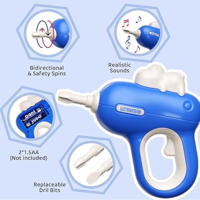 KIDS TOOL SET, COMPLETE 62 PIECE TOOL BOX FOR CHILDREN, REALISTIC TAKE APART CONSTRUCTION TOYS WITH STORAGE CASE, TODDLER TOOL SET, PERFECT GIFT FOR LITTLE BUILDERS AGE 3-8 YEARS - Image 2