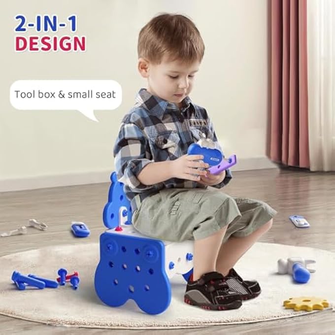 KIDS TOOL SET, COMPLETE 62 PIECE TOOL BOX FOR CHILDREN, REALISTIC TAKE APART CONSTRUCTION TOYS WITH STORAGE CASE, TODDLER TOOL SET, PERFECT GIFT FOR LITTLE BUILDERS AGE 3-8 YEARS - Image 3
