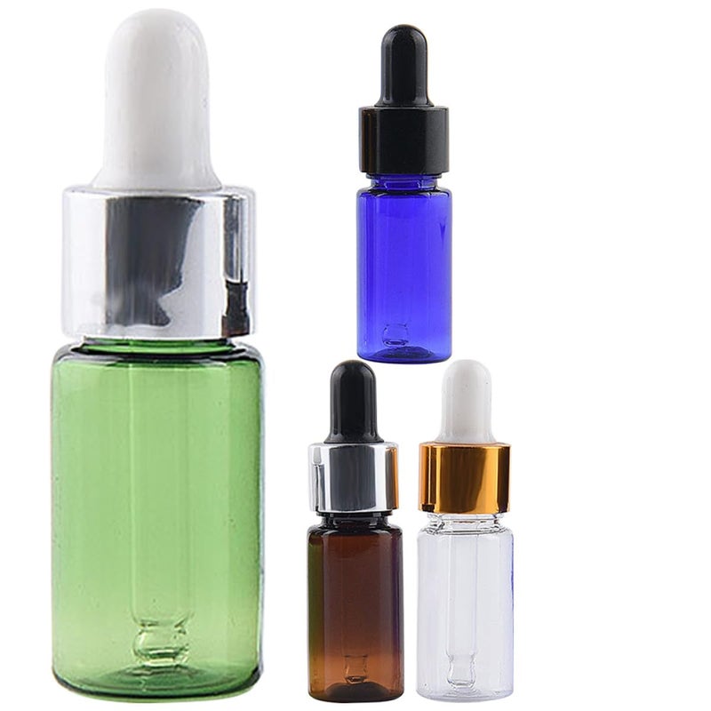 4 Pcs Plastic Essential Oil Dropper Bottles with Sealed Caps Refillable Travel - Image 2