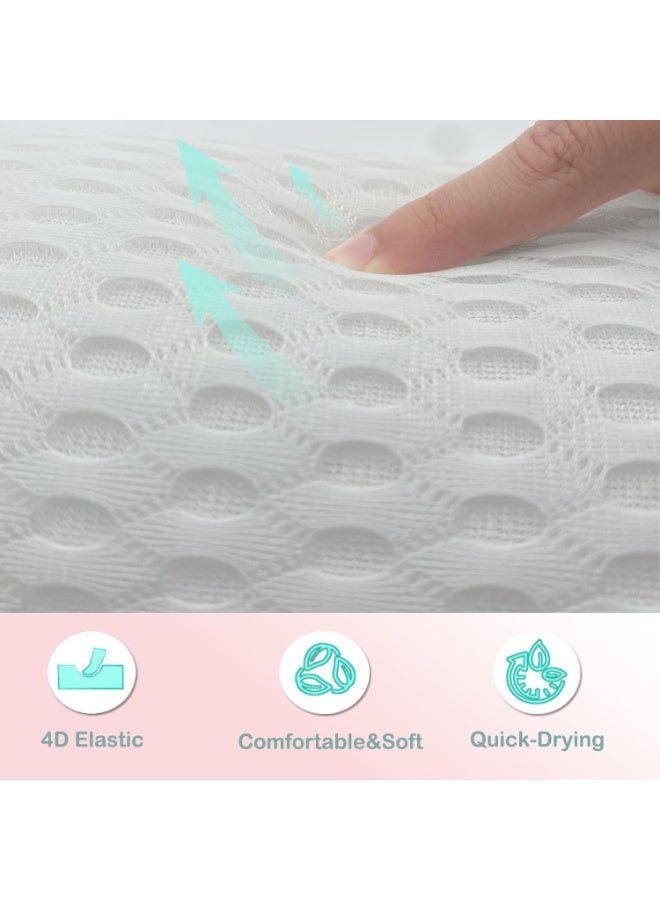 وسائد حمام للحوض، وسائد سبا منزلية للحوض، حوض استحمام ساخن، دعم للرأس والرقبة مع كوبين شفط قويين، لون أبيض فاتح - Image 3