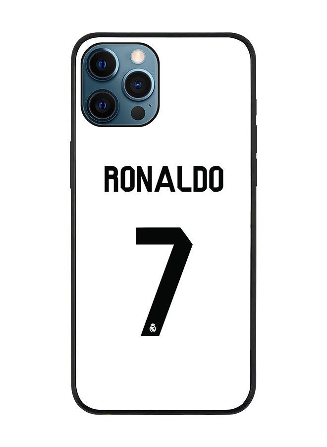Stylizedd Rugged Black edge case for Apple iPhone 12 Pro Slim fit Soft Case Flexible Rubber Edges Anti Drop TPU Gel Thin Cover - Ronaldo Real Jersey - Image 1