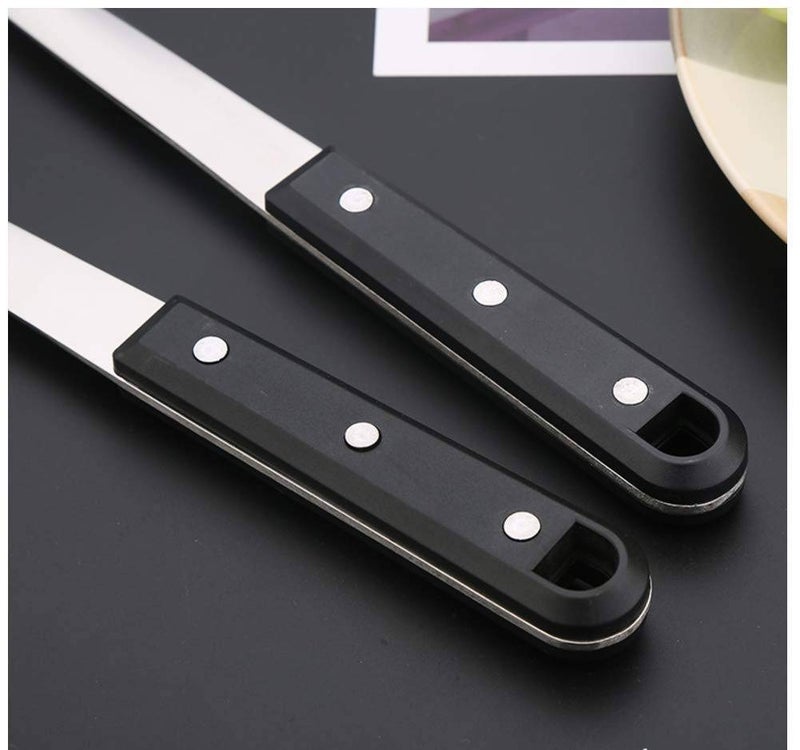 SIYANSHU Ladle & Spatula & Skimmers & Plain Veg Serving & Rich Spoon & Fork Meat Tool 304 Stainless Steel with Heat Resistant Black Nylon Handle Pack of-1 - Image 2
