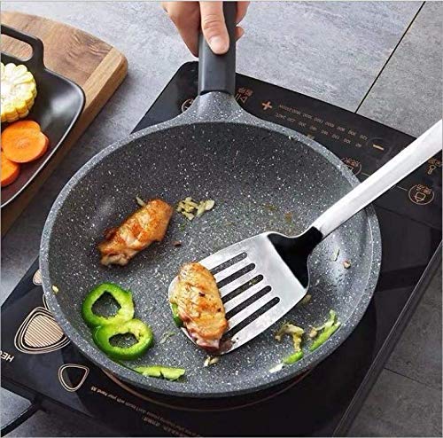 SIYANSHU Ladle & Spatula & Skimmers & Plain Veg Serving & Rich Spoon & Fork Meat Tool 304 Stainless Steel with Heat Resistant Black Nylon Handle Pack of-1 - Image 3
