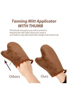 SYOSI 2 Pack Self Tanning Mitt Applicator Mitt Self Tanner Mits Self Tan Face Mit Tan Physics True Color Sunless Tanner Spray Tan Mitt Applicator Sunless Tanning  - Image 5