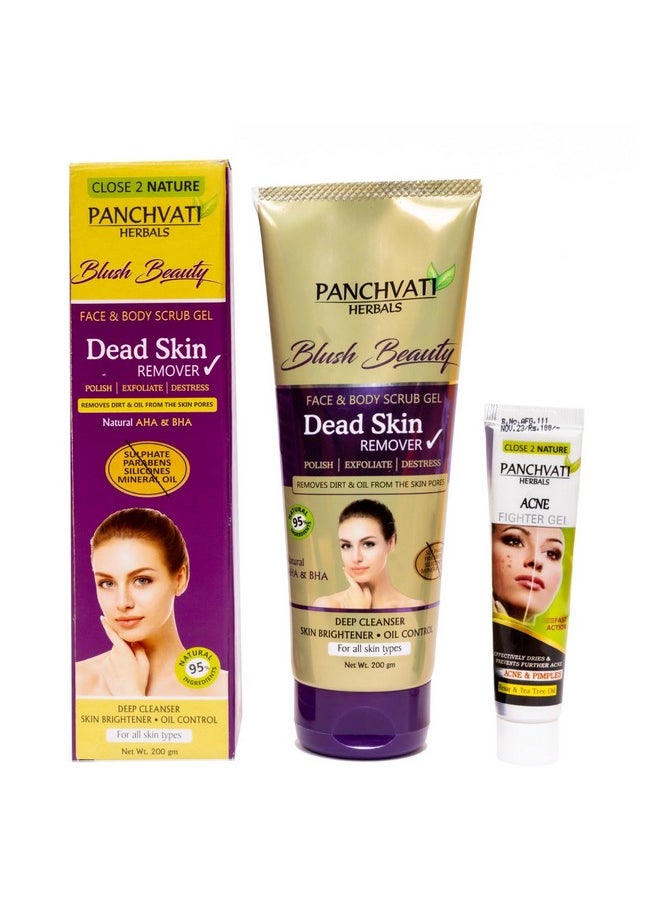Panchvati Herbals Body Care Combo Kit Of (Dead Skin Remover 200G + Acne Fighter Gel 20Gm)  - Image 1