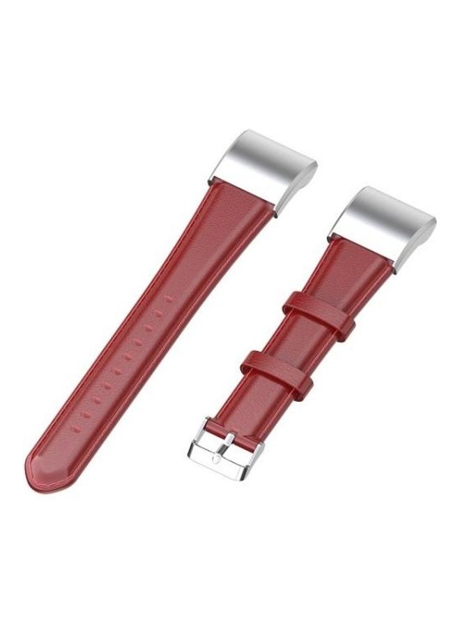BGM Oil wax Leather Strap For Huawei Band 3 and 4 Pro Red - Image 3