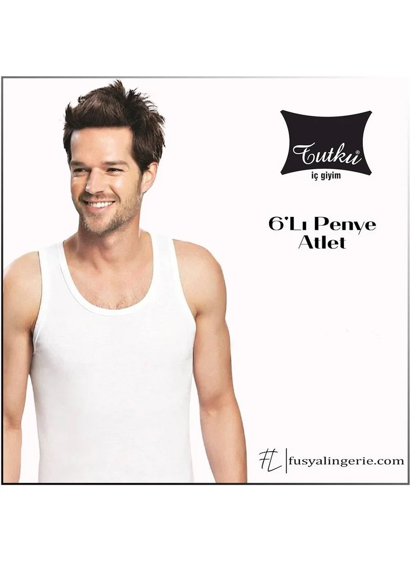 Tutku Passion White Men's Combed Cotton Undershirt 6-Piece