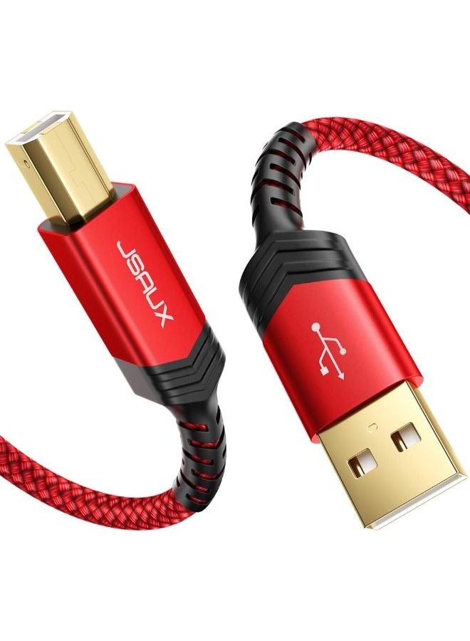 جيسوس كابل طابعة JSAUX، كابل طابعة USB 2M USB 2.0 نوع A ذكر إلى B ذكر سلك ماسح ضوئي USB B كابل عالي السرعة لـ HP، Canon، Epson، Dell، Brother، Lexmark، Xerox، Samsung وغيرها والبيانو، DAC - Image 1
