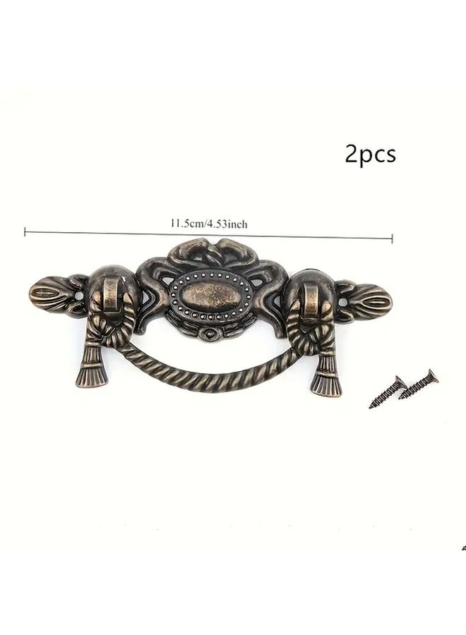 6pcs Antique Bronze Cabinet Pull Handles Retro Scroll Design For Kitchen Drawers - Image 4