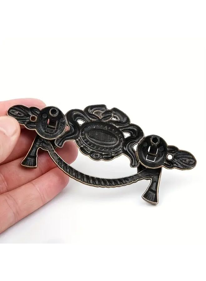 6pcs Antique Bronze Cabinet Pull Handles Retro Scroll Design For Kitchen Drawers - Image 2
