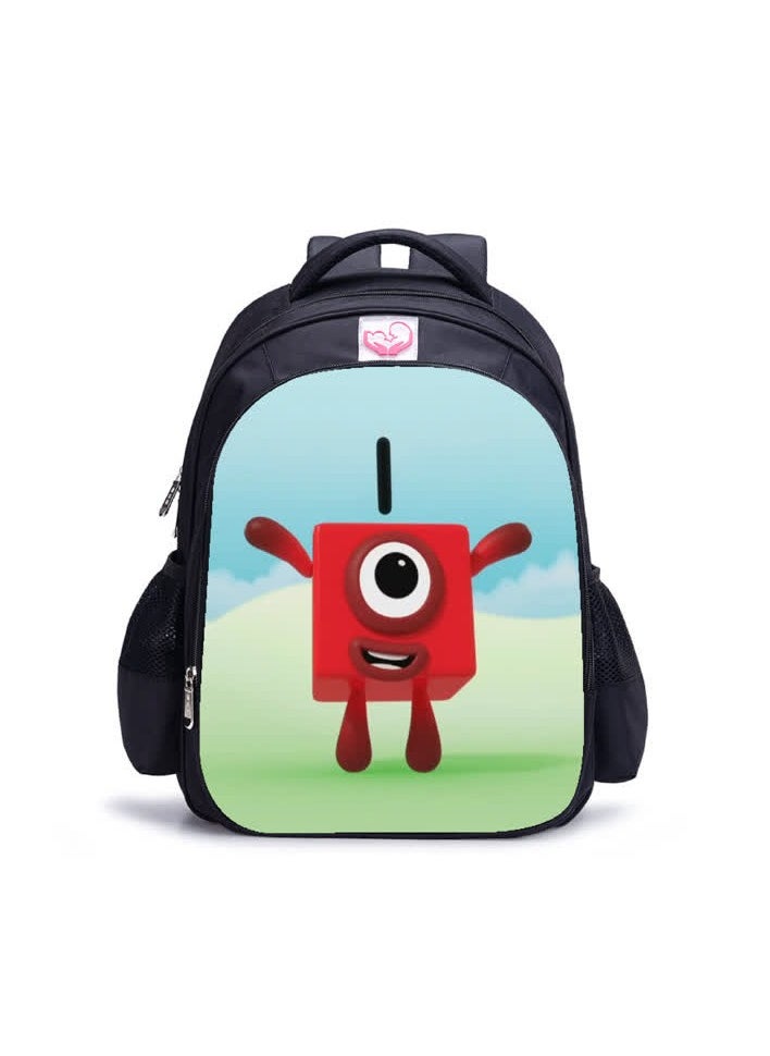 Generic - Cross-border new Numberblocks peripheral student schoolbag creative polyester student backpack computer bag, A-09-large-digital building blocks - Image 1