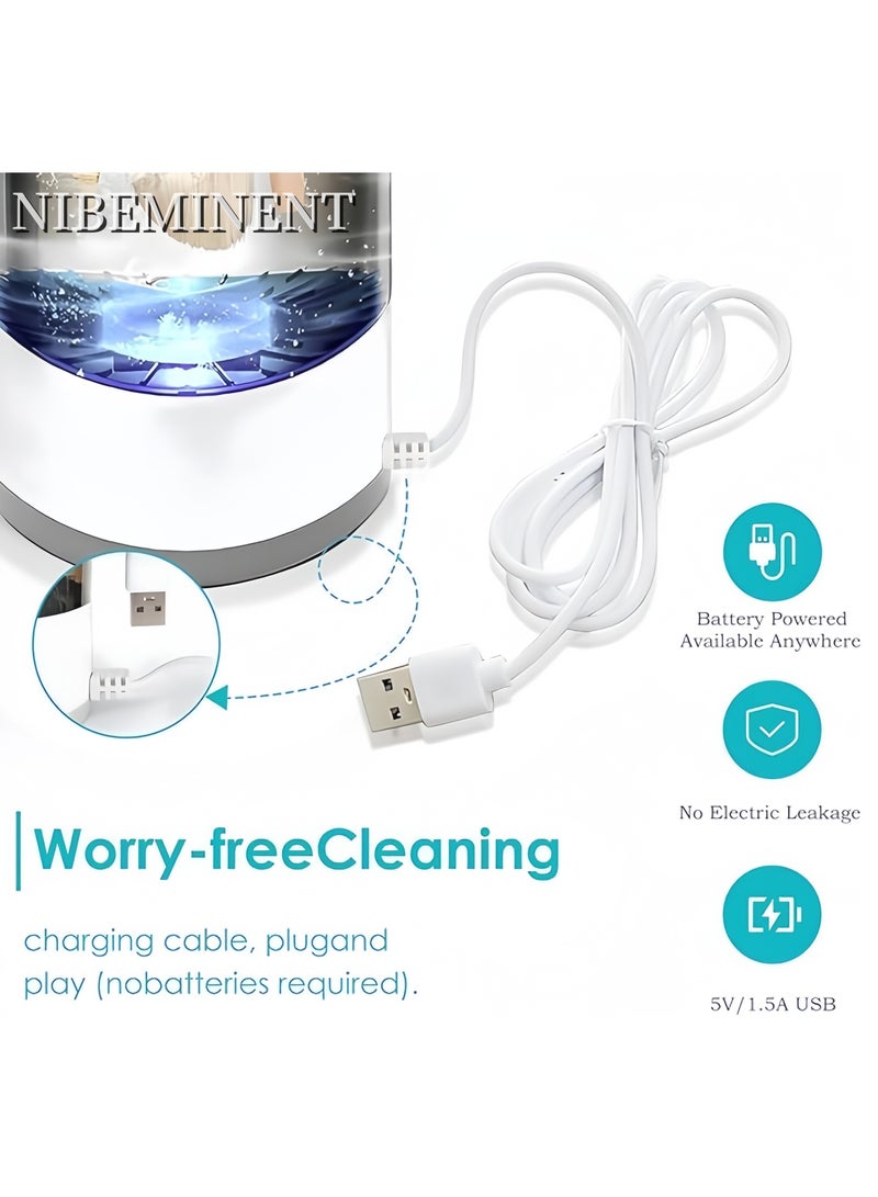 NIBEMINENT Makeup cleaner, electric makeup brush cleaner, makeup brush set cleaner, makeup brush cleaning machine, makeup brush cleaner, automatic rotating cosmetic brush cleaning tool, makeup brush storage box with brush cleaning pad suitable for female girls makeup enthusiasts - Image 2