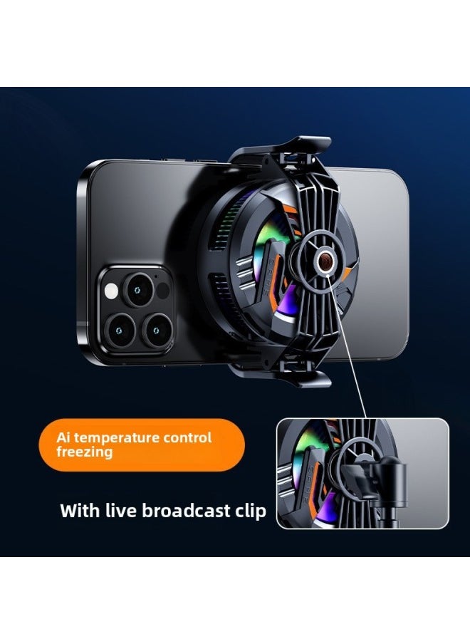 Generic 2023 Semiconductor Mobile Phone Cooler X65 Ice Cooling Device 3 Levels Power Back Clip Magnetic Suction Fast Cooling-Color:Fs28 Digital Display Ai Live Broadcast Model  - Image 1