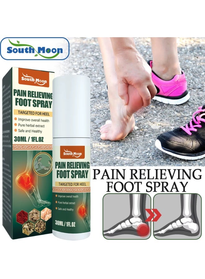 SOUTH MOON Pain Relieving Foot Spray for Heel Pain | Herbal Natural Extract | Boosts Blood Circulation | Joint & Muscle Relief | 30ml Ayurvedic Foot Spray for Pain | Safe & Fast Absorbing Formula (30 Ml) - Image 2