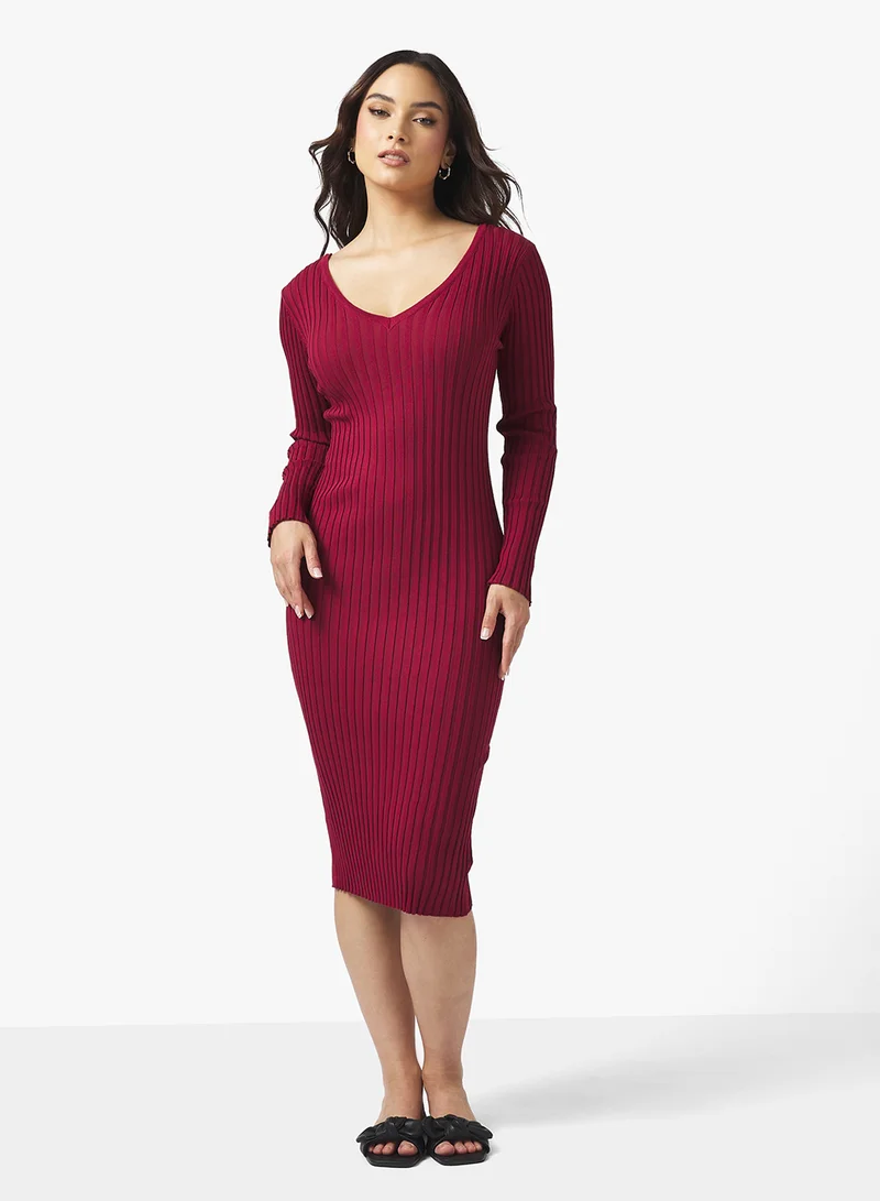 جينجر بيسيكس Ribbed Midi Dresses
