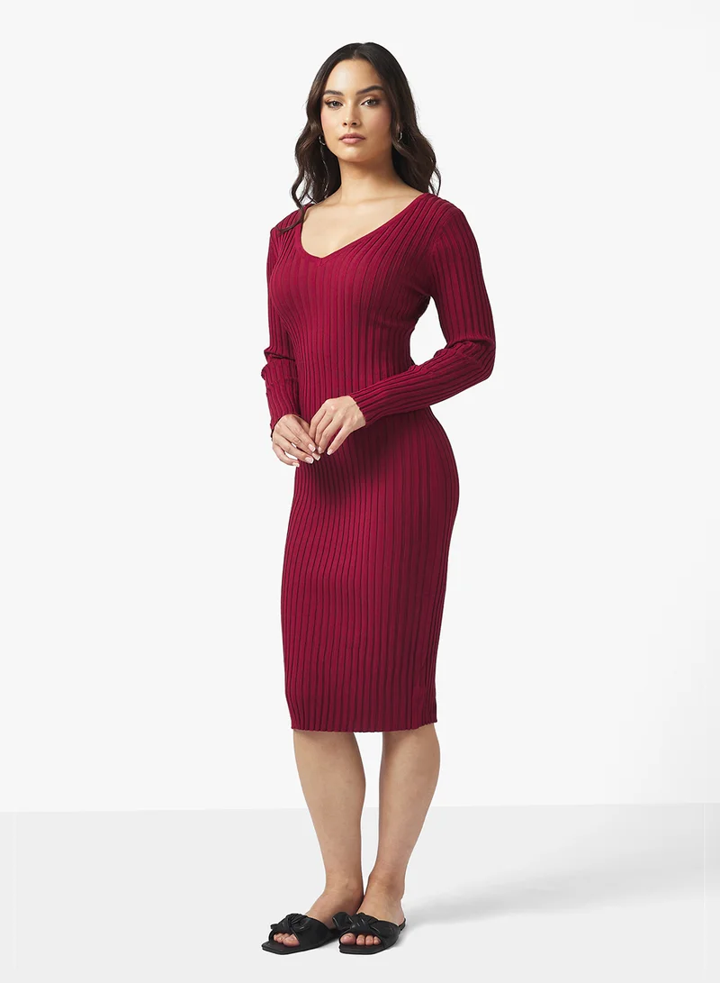 Ginger Basics Ribbed Midi Dresses