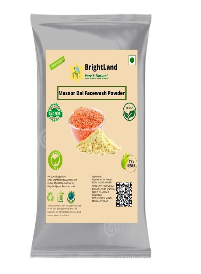 Brightland Pure and Natural Masoor Dal Facewash Powder For Skin, Face Pack | Face Mask for Fairness | Tanning & Glowing Skin (100 gm) - Image 1