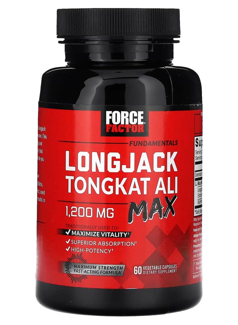 Force Factor Fundamentals, LongJack Tongkat Ali Max, 60 Vegetable Capsules - Image 2