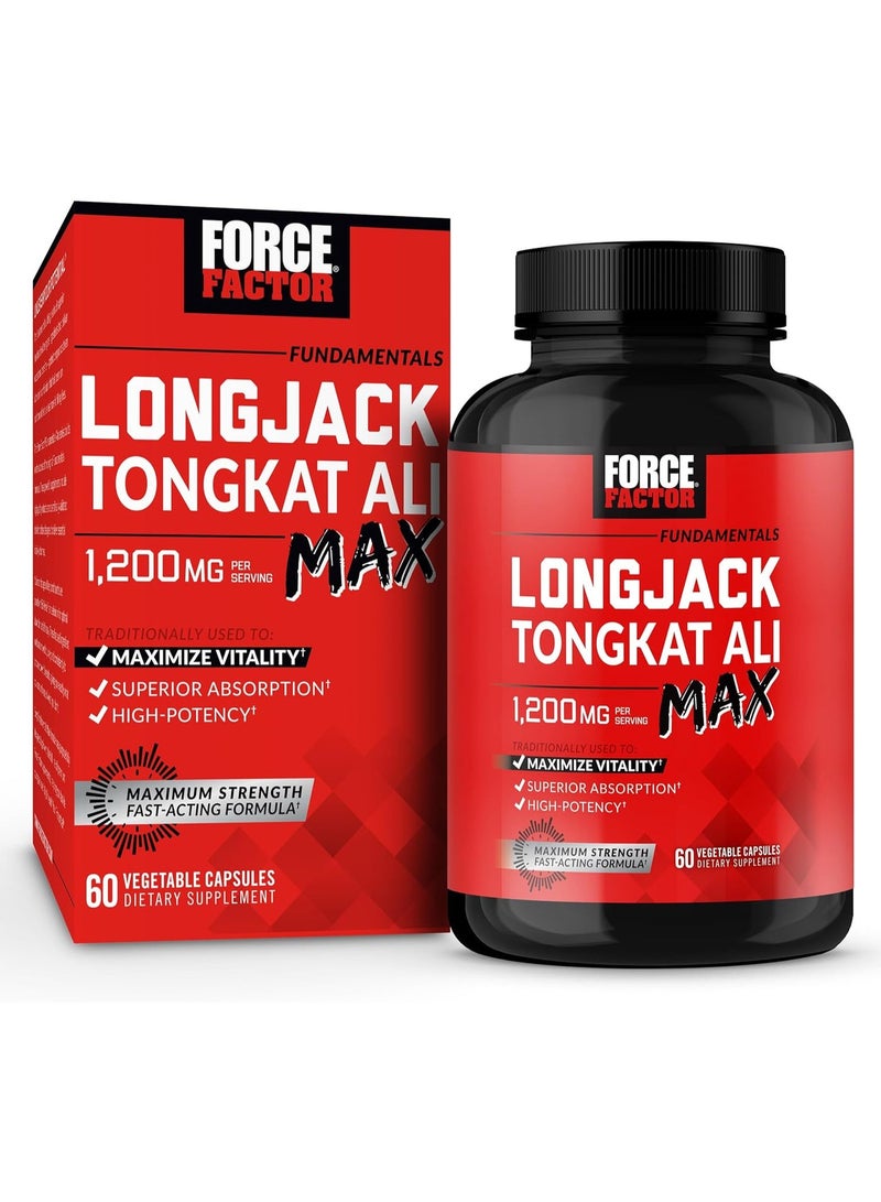 Force Factor Fundamentals, LongJack Tongkat Ali Max, 60 Vegetable Capsules - Image 1