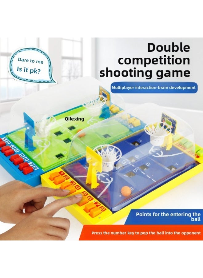 Generic - Children's Desktop Ejection Basketball Shooting Machine Toy Baby Playing Game Parent-Child Interactive Board Game Gift 3-7 Years Old-Color:Basketball (one Box Each Of Blue Base Plates And Green Base Plates) - Image 1