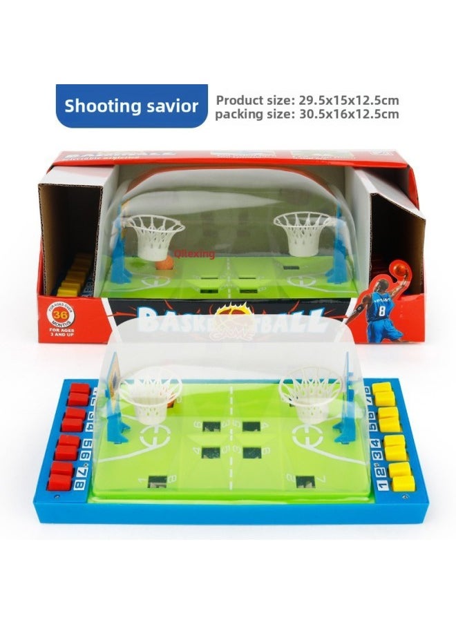 Generic - Children's Desktop Ejection Basketball Shooting Machine Toy Baby Playing Game Parent-Child Interactive Board Game Gift 3-7 Years Old-Color:Basketball (one Box Each Of Blue Base Plates And Green Base Plates) - Image 1