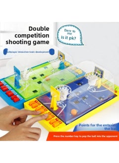 Children's Desktop Ejection Basketball Shooting Machine Toy Baby Playing Game Parent-Child Interactive Board Game Gift 3-7 Years Old-Color:Basketball (one Box Each Of Blue Base Plates And Green Base Plates)