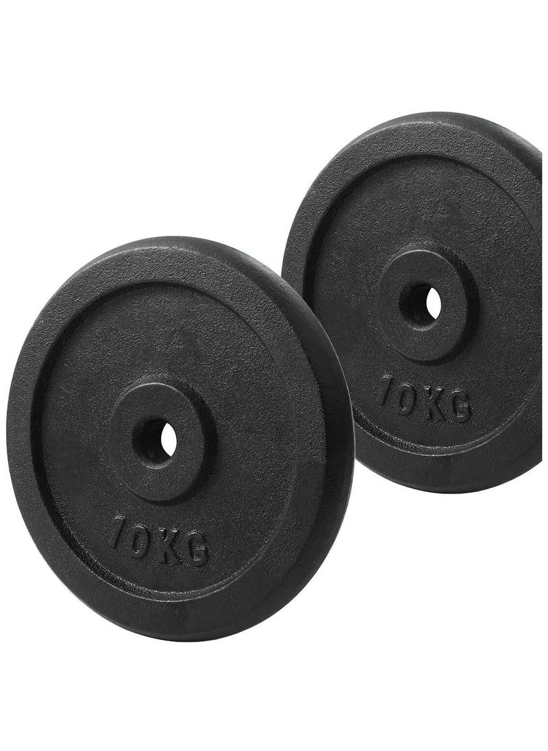 COMMANDO Pair of 10kg Iron Weight Plates (2 Pieces)  - Image 1