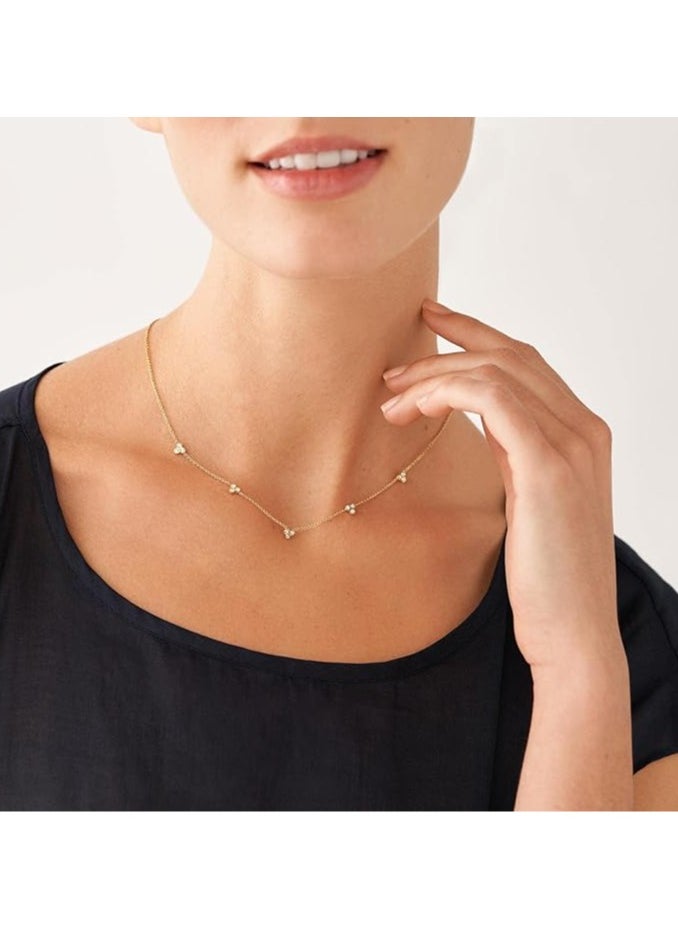 FOSSIL - Women's Sutton Trio Glitz Gold-Tone Stainless Steel Station Necklace, JF04115710 - Image 1