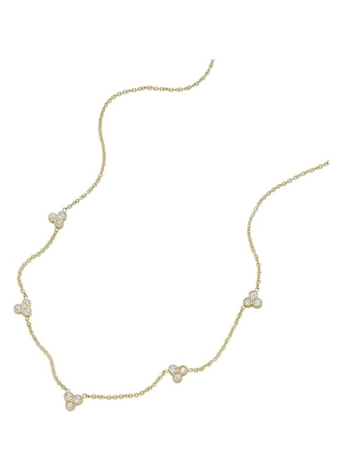 FOSSIL - Women's Sutton Trio Glitz Gold-Tone Stainless Steel Station Necklace, JF04115710 - Image 1