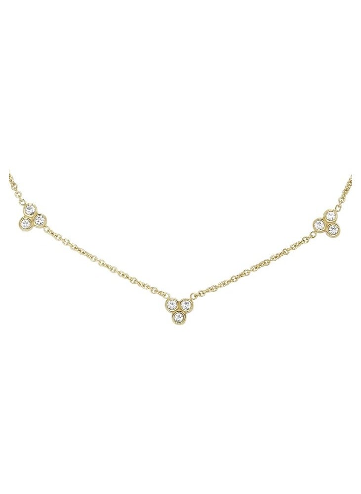 FOSSIL - Women's Sutton Trio Glitz Gold-Tone Stainless Steel Station Necklace, JF04115710 - Image 1