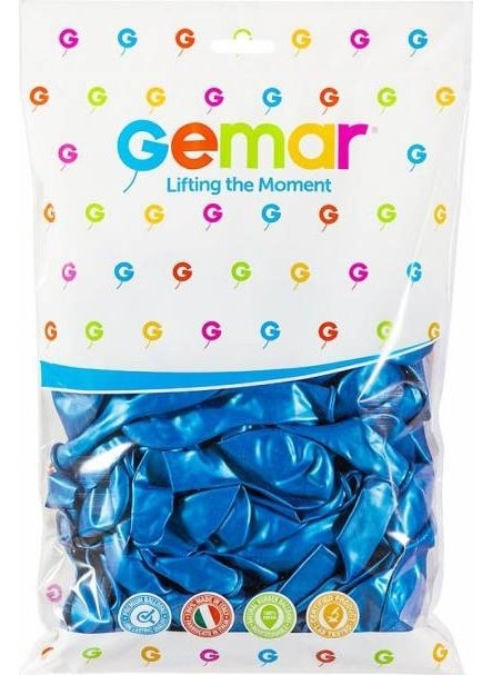 Gemar Metallic Balloon Blue 100 Pack  - Image 2
