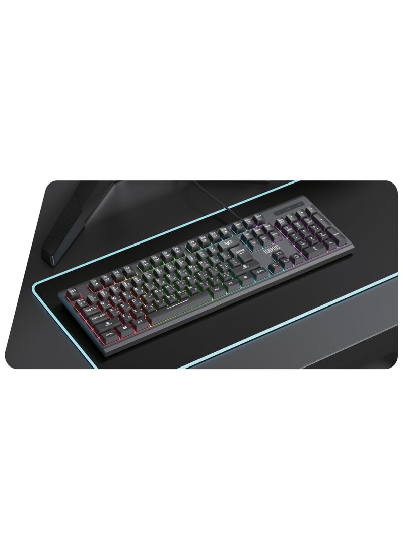 TENPLUS 4-in-1 Gaming Combo – RGB LED Keyboard, High-Precision DPI Mouse, HD Headset with Mic & Pro Gaming Mouse Pad - Image 2