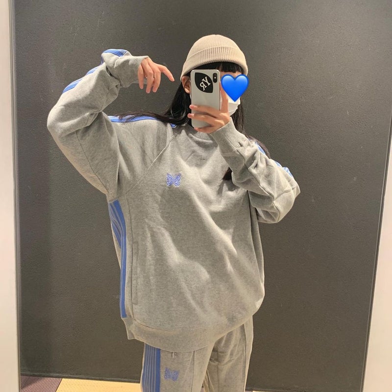 Needles Creates Embroidered Butterfly Zipper Sports Side Stripesd Jacket Casual Stand Collar Jacket For Men And Women - Image 1