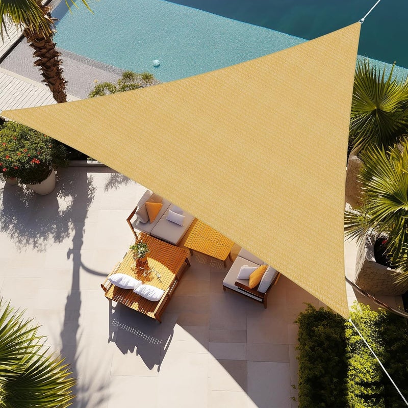Shade&Beyond شراع ظل مثلث 16'X16'X16' قماش قابل للتنفس رملي للفناء والحديقة والساحة والسطح والبرجولا (نحن نصنع أحجام مخصصة) - Image 1