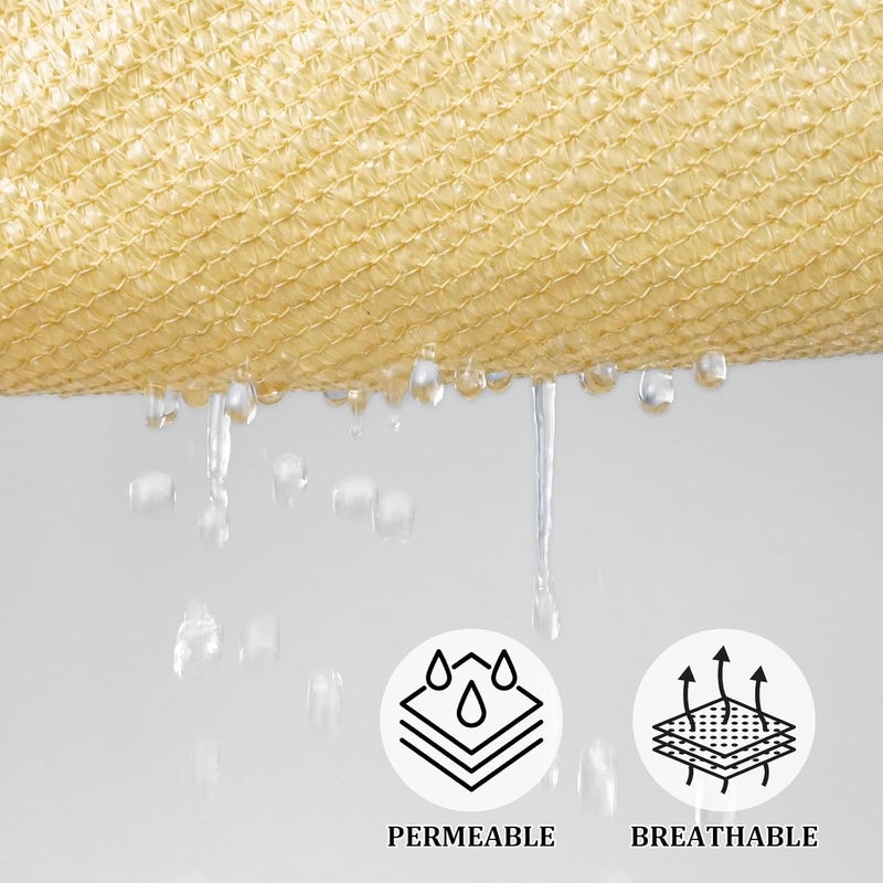 Shade&Beyond شراع ظل مثلث 16'X16'X16' قماش قابل للتنفس رملي للفناء والحديقة والساحة والسطح والبرجولا (نحن نصنع أحجام مخصصة) - Image 3