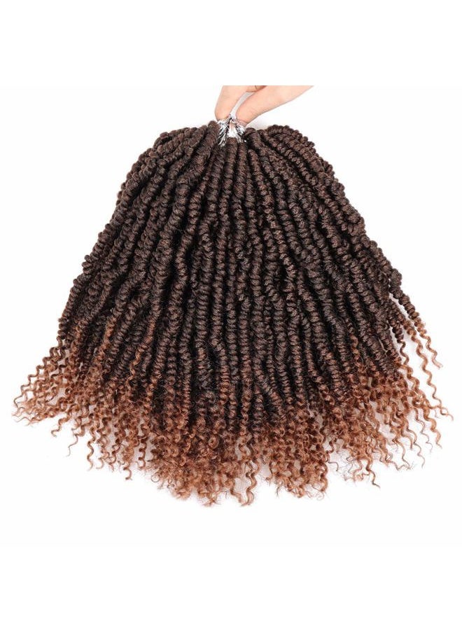Dorsanee - Bomb Twist Crochet Hair 12 Inch 6 Packs Ombre Brown Mini Passion Twist Crochet Hair for Black Women Pre-looped Spring Twist Crochet Braids Nubian Twist Synthetic Hair Extension (T30#) - Image 1