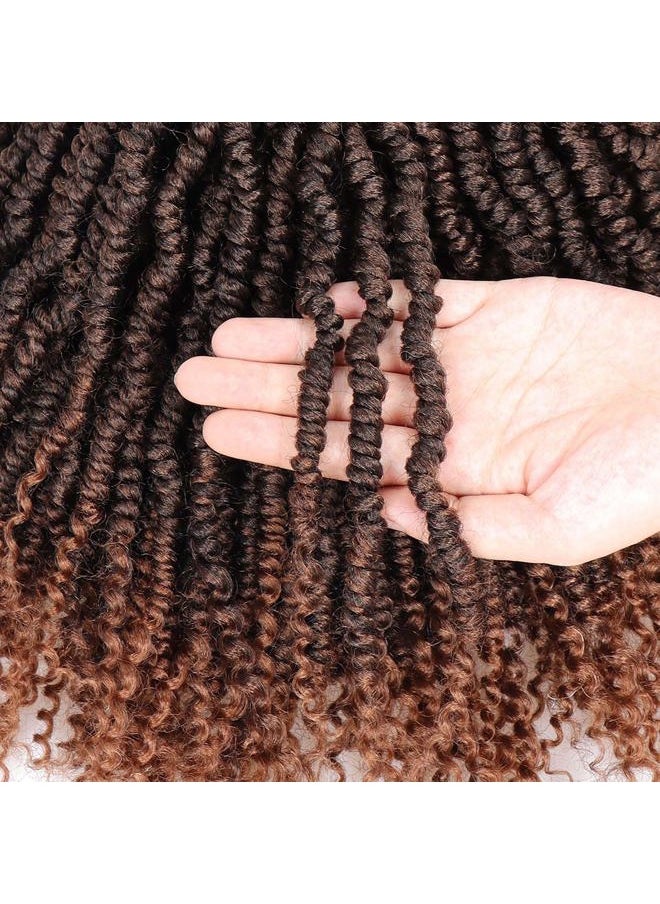 Dorsanee - Bomb Twist Crochet Hair 12 Inch 6 Packs Ombre Brown Mini Passion Twist Crochet Hair for Black Women Pre-looped Spring Twist Crochet Braids Nubian Twist Synthetic Hair Extension (T30#) - Image 1