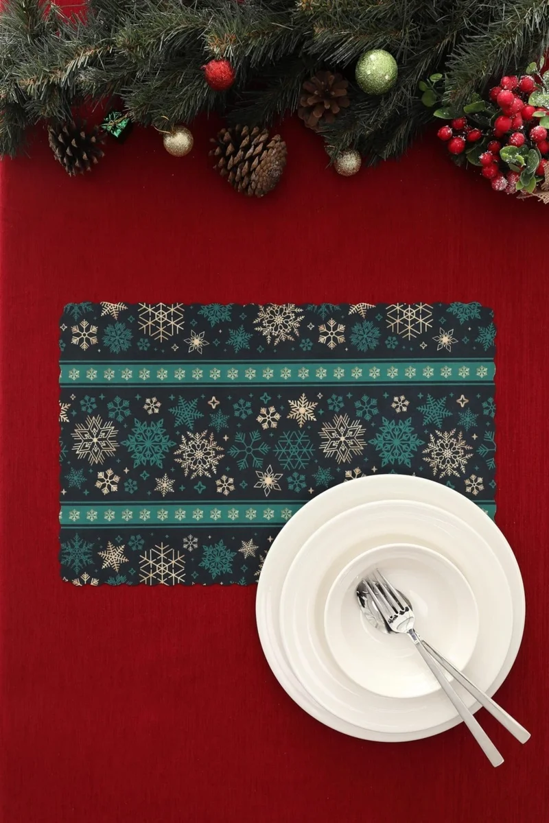 Favora New Year Concept Digital Print 6 Piece Placemat