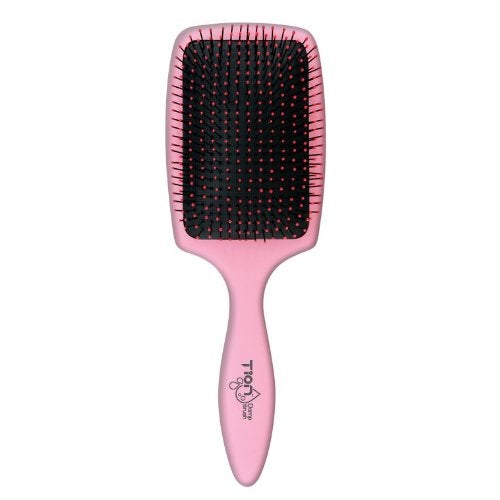 Tion Detangler Damp Brush for Wet  Dry Hair  Negative Ion Infused Ball Tips Reduce Frizz and Massage Scalp Tangle Free Detangling Hair Brush for Adults  Kids Hair  Pink