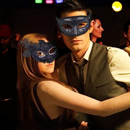 Optifit® 2pcs Lace Masquerade Mask for Men Women Couple Venetian Mask for Prom Ball Costume Party Vintage Venetian Carnival Masquerade Mask for Halloween Masquerade Party - Image 5