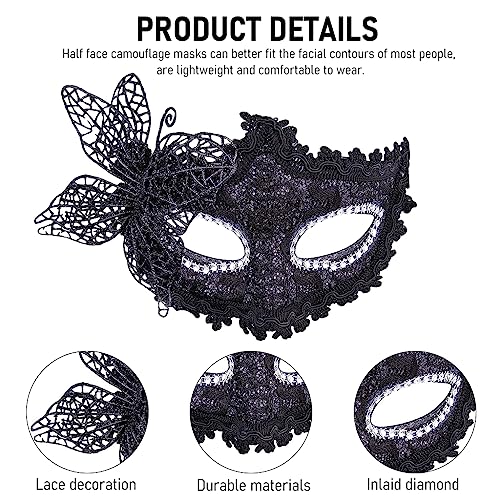 Optifit® 2pcs Lace Masquerade Mask for Men Women Couple Venetian Mask for Prom Ball Costume Party Vintage Venetian Carnival Masquerade Mask for Halloween Masquerade Party - Image 3